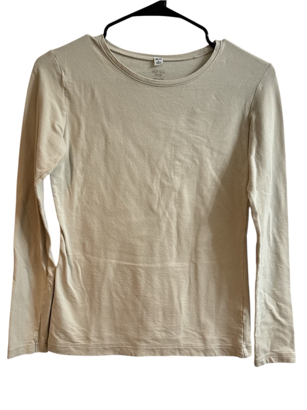 Uniqlo Long-Sleeve Crewneck Top - Light Cream